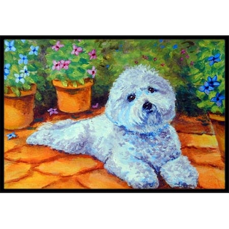 Carolines Treasures Carolines Treasures 7346JMAT Bichon Frise On The Patio Indoor & Outdoor Mat; 24 x 36 in. 7346JMAT